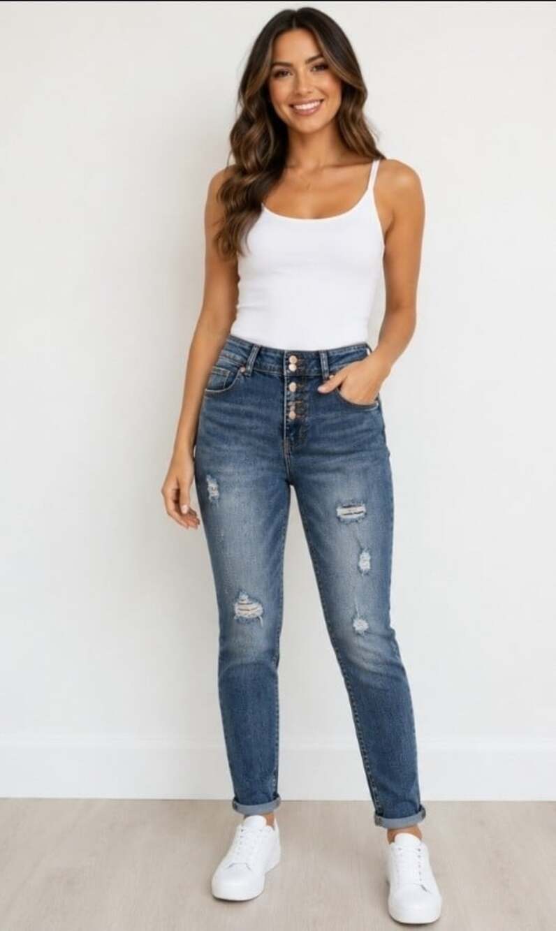 High Rise THRILL JEANS Booty Push Up Skinny Fit Distressed Women’s Sz 22 NWT T60